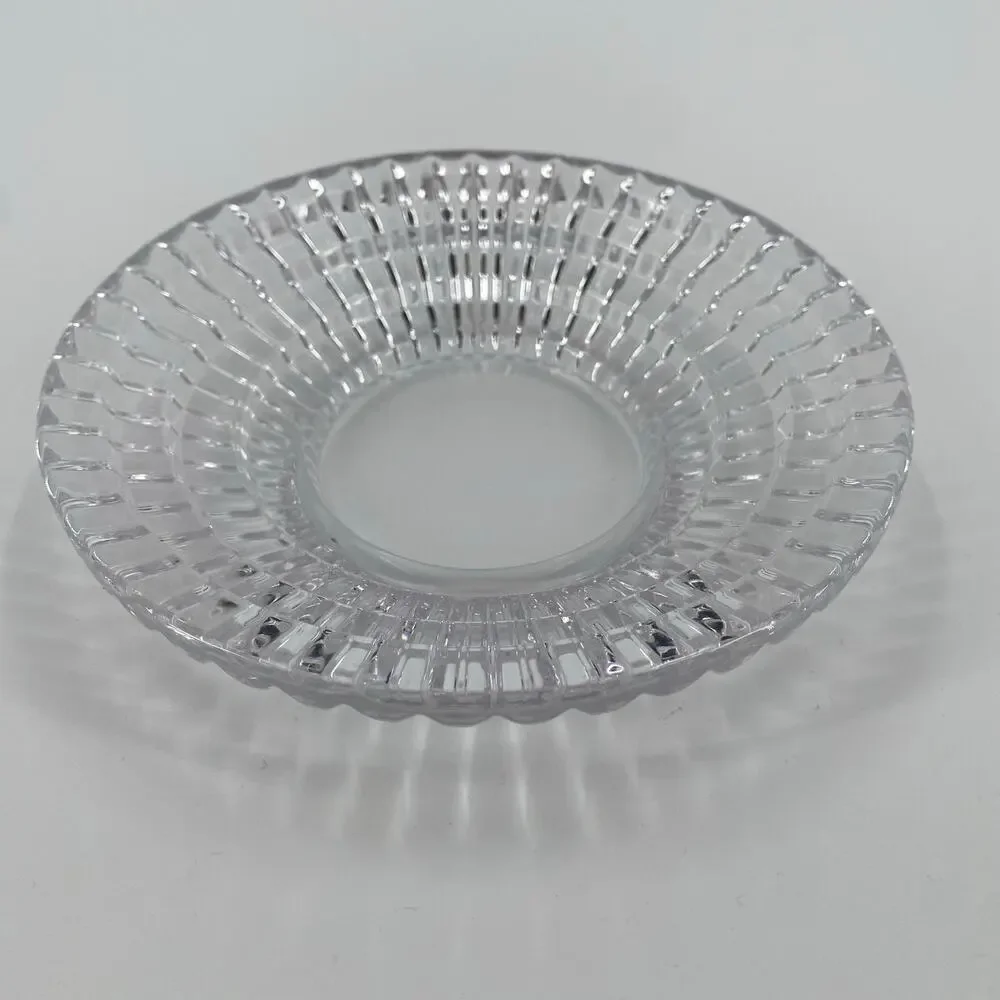 Shimmering Star pillar candle holder Glass bowl 7”